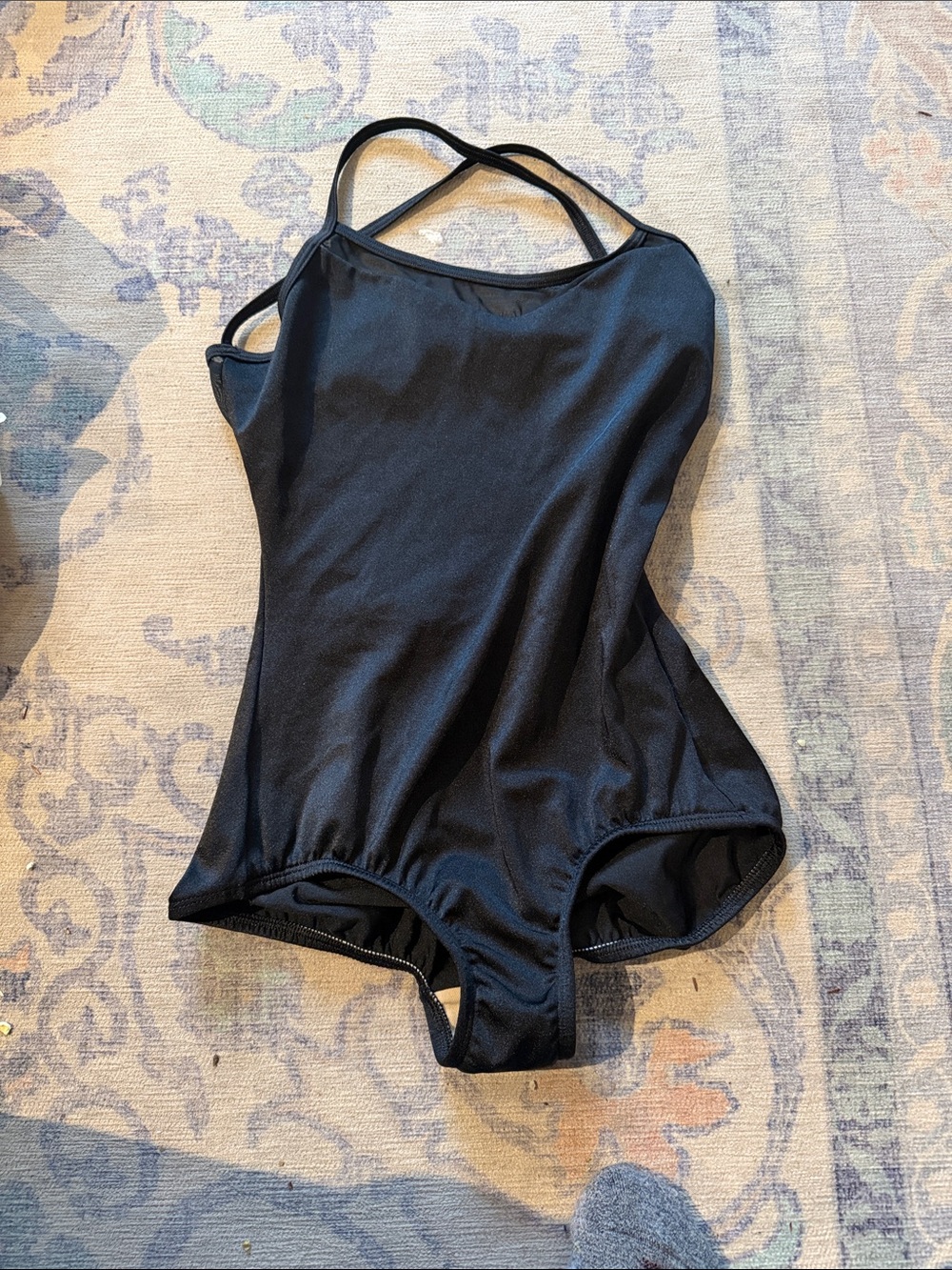 Black Women’s One-Piece Dance Leotard - Classic Crossback Design